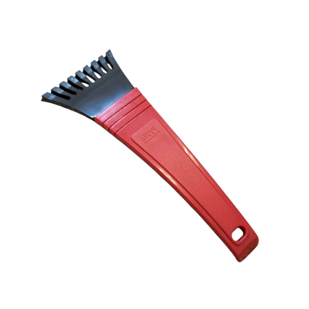 Red Ice Scraper with Black Blade